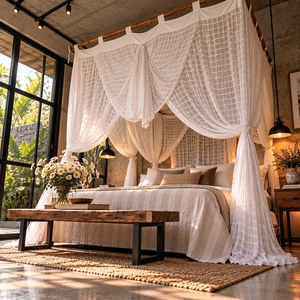 Rayon Rectangular Mosquito Net (King Size)